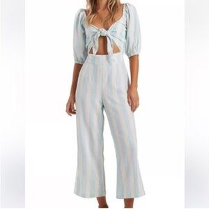 Striped Blue and White Two-Piece Set